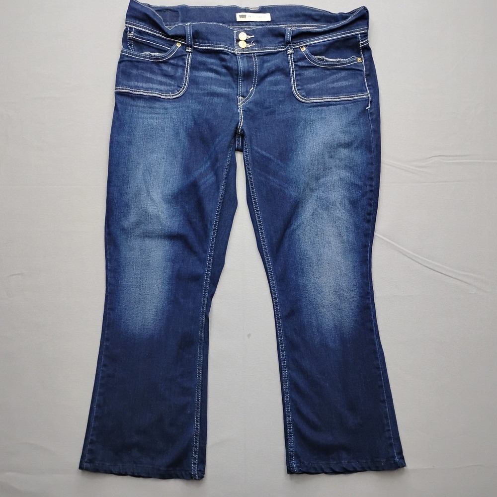 Levis 524 Too Superlow Bootcut Jeans‎ Dark Wash Blue Size 17M Womens 40x28